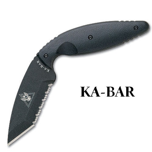 Large KA-BAR TDI Law Enforcement Serrated Tanto Fixed Blade Knife 
