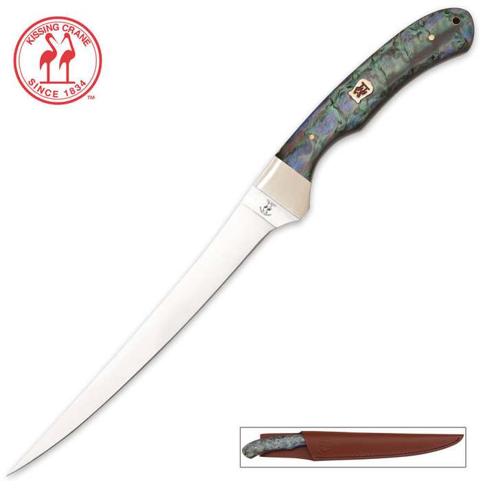 Kissing Crane Fillet Knife Abalone with Sheath