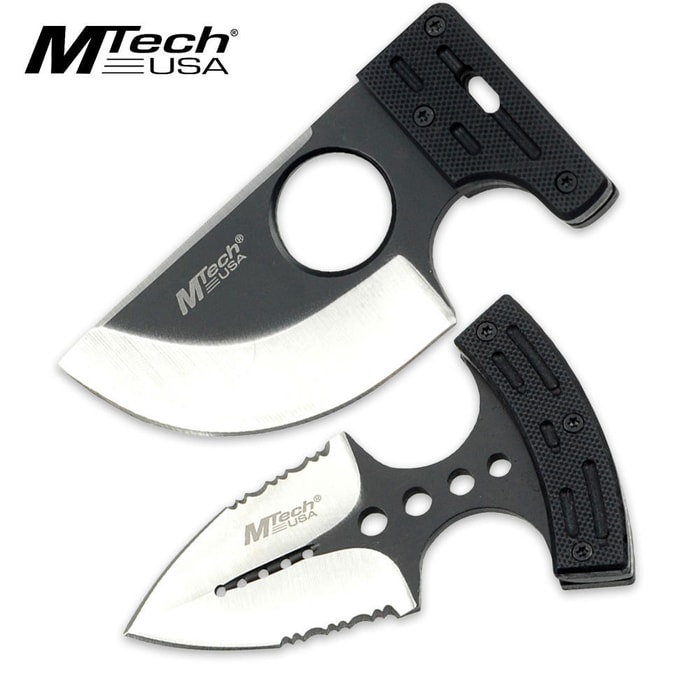 MTech USA Black Push Dagger & Small Blade Pair