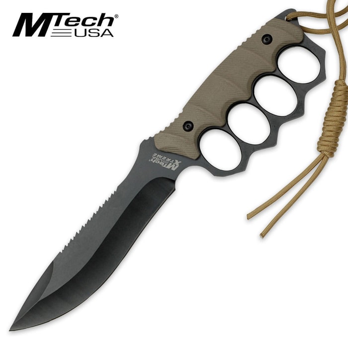 MTech Xtreme Knuckle Handle Fixed Blade Desert