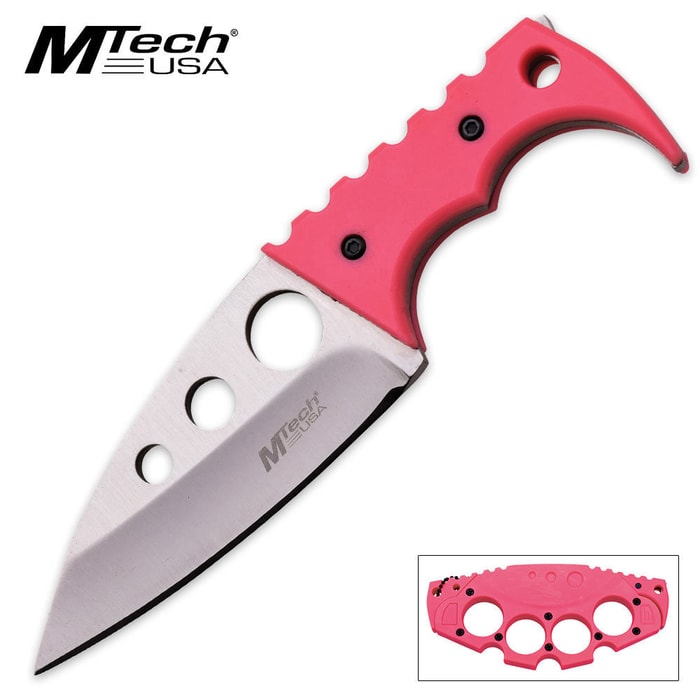 Pink Knuckle Knife with Sheath