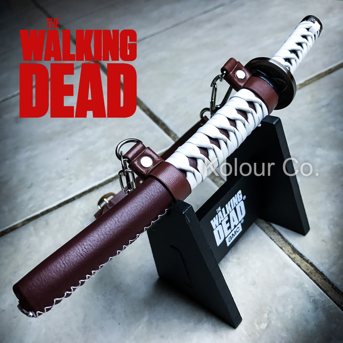 The Walking Dead Letter Opener Katana with Leather Sheath and Display Stand - Officially Licensed