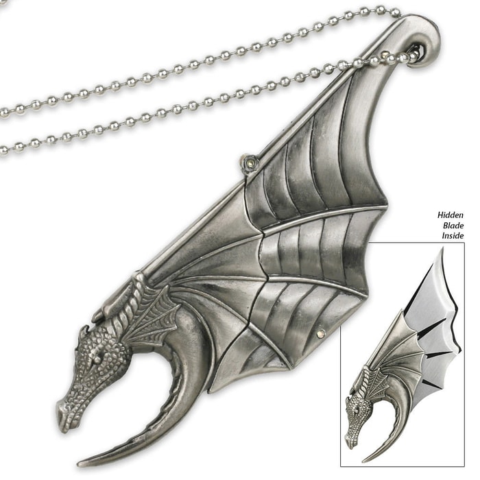 Cutting Dragon Wing Hidden Blade Necklace