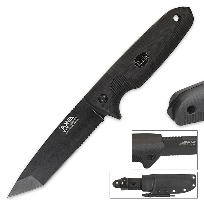 EKA Nordic T12 Fixed Blade Tactical Knife With Kydex Sheath