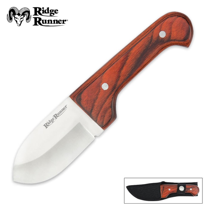 Ridge Runner Hardwood Handle Drop Point Skinner Knife