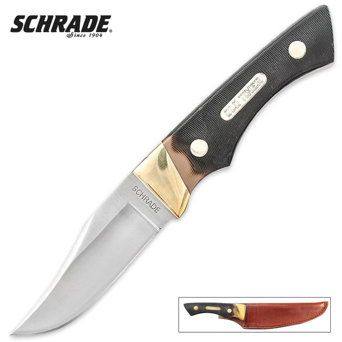 Schrade Old Timer Hunter Saw Cut Clip Point Fixed Blade Knife