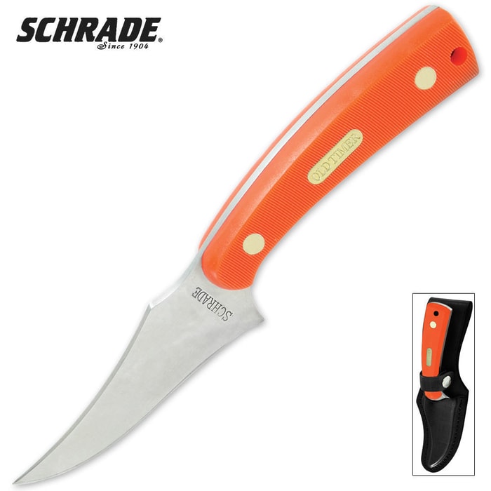 Schrade Orange Delrin Sharpfinger Fixed Blade Knife