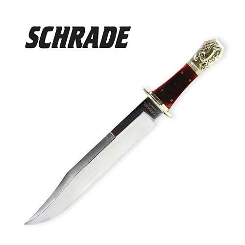 Schrade Red Pick Bone Horse Bowie Knife