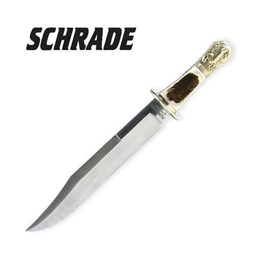 Schrade Stag Horn Horse Bowie Knife