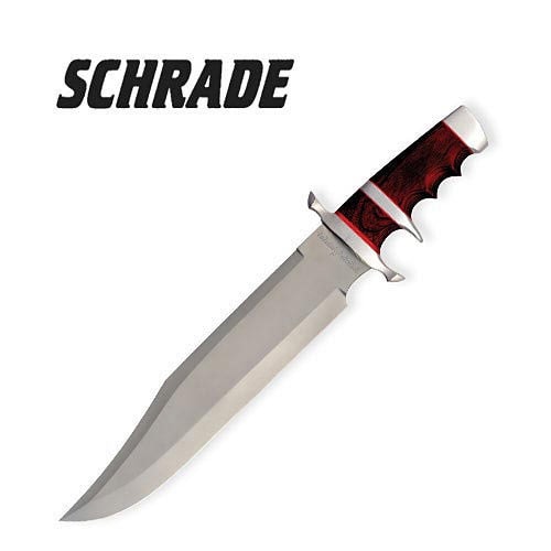 Schrade Corby Large Fixed Blade Red Handle Knife