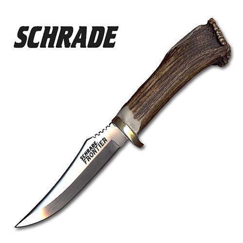 Schrade Large Skinning Frontier Stag Fixed Blade Knife