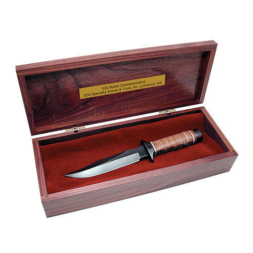 SOG Commemorative Bowie Knife with Wooden Box