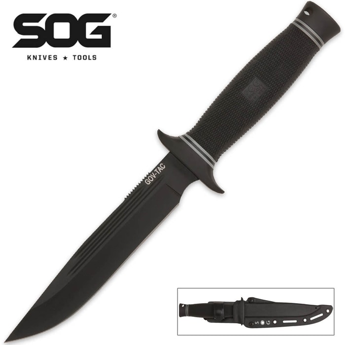 SOG Gov-Tac Black Tini Blade with Kydex Sheath