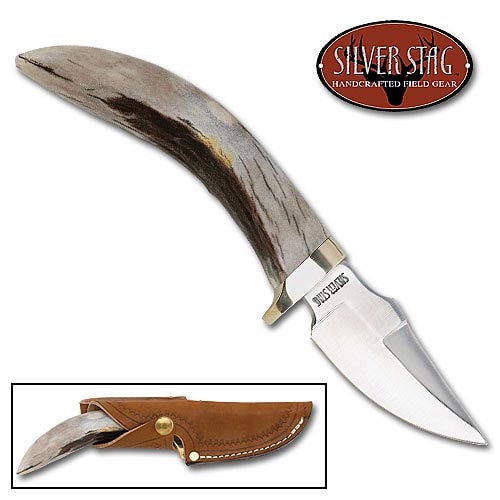Silver Stag Deer Drop Point Knife