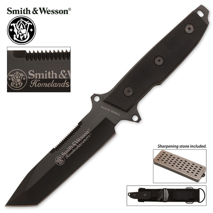 Smith & Wesson Homeland Security Survival Tanto Black Bowie Knife