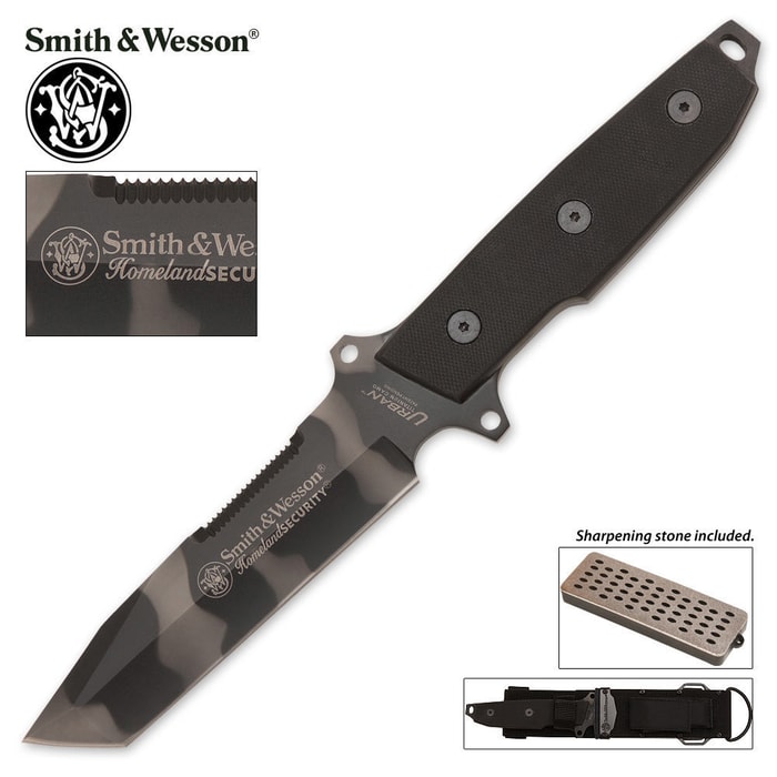 Smith & Wesson Homeland Security Survival Tanto Urban Camo Bowie Knife