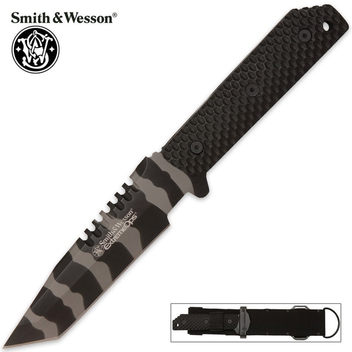 Smith & Wesson Extreme Ops Tactical Tanto G10 Handle Fixed Blade Knife