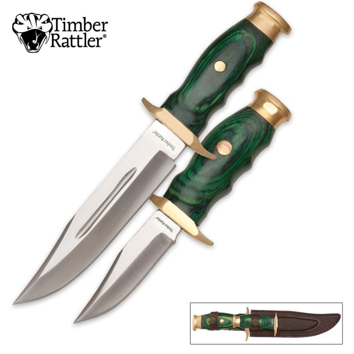 Timber Rattler Green Captain Duo Bowie Knife