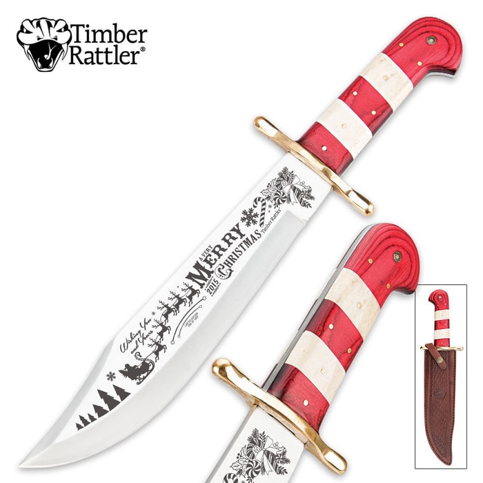 Timber Rattler 2015 Limited Edition Christmas Fixed Blade Bowie Knife With Sheath