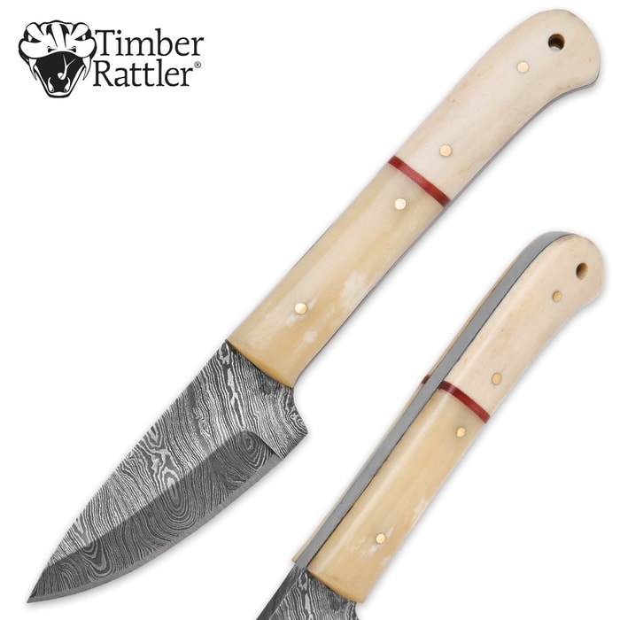 Timber Rattler Sweetgrain Damascus Caping Fixed Blade Knife