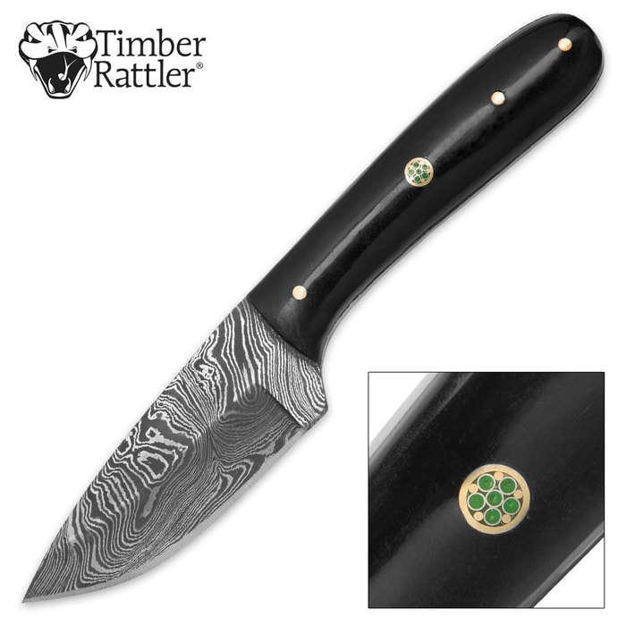 Bmk-177 Timber Rattlesnake Damascus Knife Hand Made Word USA