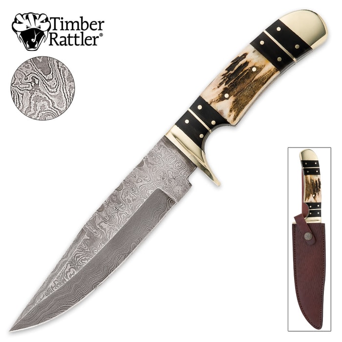 Timber Wolf Navajo Bowie Knife And Sheath