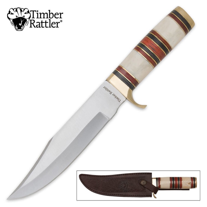 Timber Rattler White Bone Hunter Knife