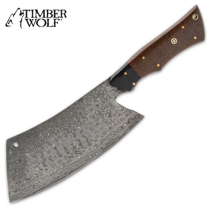 Timber Wolf Executive Cleaver Butcher Knife Damascus