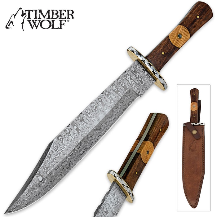 Timber Wolf Olive Wood Bowie Knife