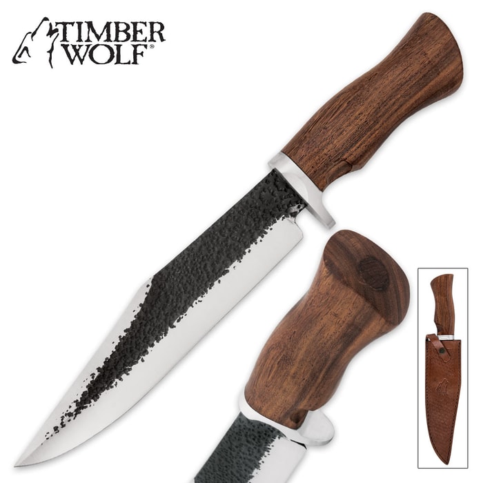 Timber Wolf Rosewood Bowie Knife