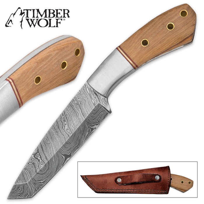 Timber Wolf "Gethsemane" Damascus Tanto Fixed Blade