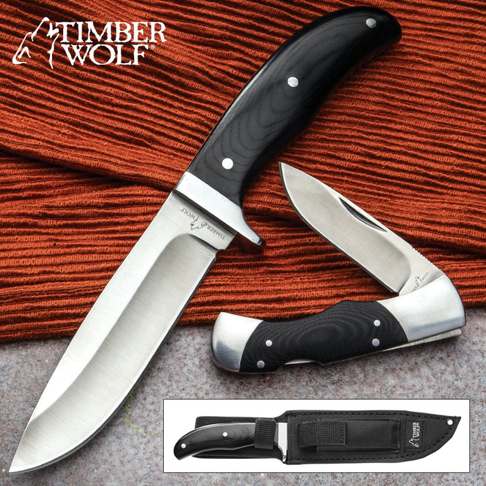 Timber Wolf "Black's Fork" Two-Piece Knife Set with Sheath