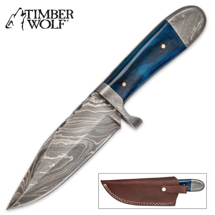 Timber Wolf Blue Bone Hunter Knife