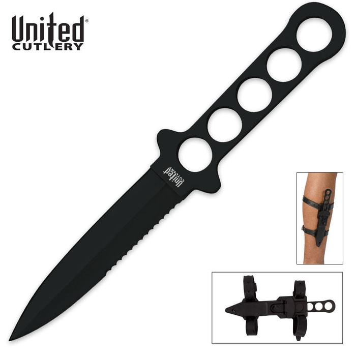 United Cutlery Stingray Dive Knife Black & Sheath