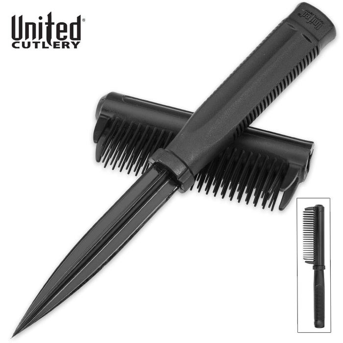 Self Defense Comb Brush Tactical Fixed Blade Dagger Hidden