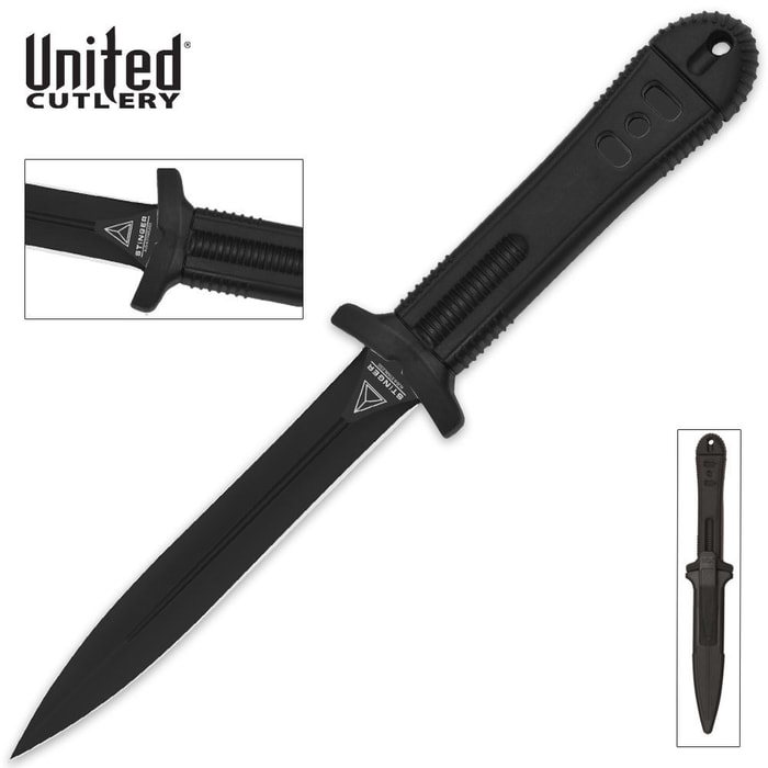 United Cutlery Special Agent Stinger Black Boot Knife ABS Sheath