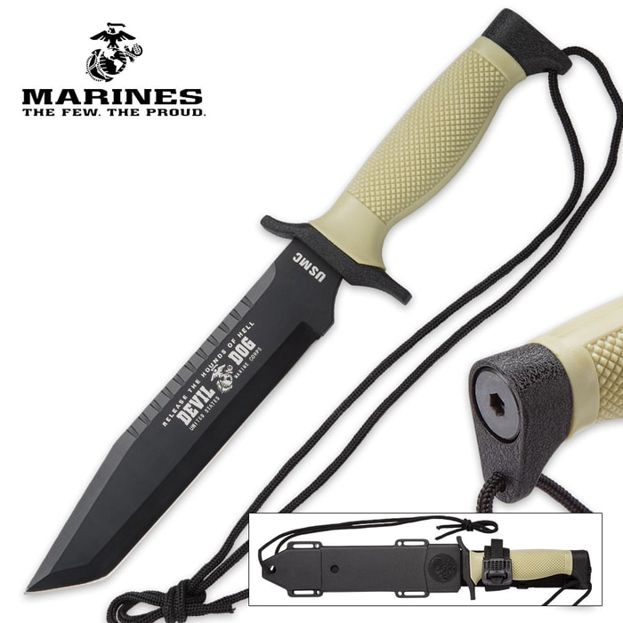 USMC Devil Dog Combat Dagger with ABS Sheath - Officially Licensed