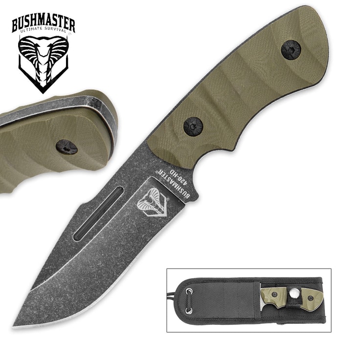 Bushmaster Wilderness Conqueror Fixed Blade Knife with Nylon Leg Sheath