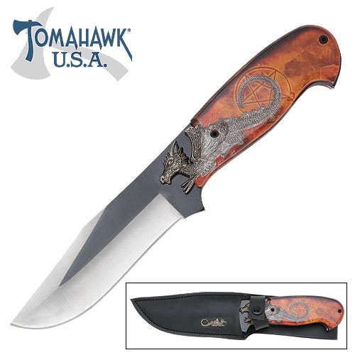 Flaming Dragon Fixed Blade Knife