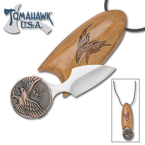 Tomahawk Eagle Fanstasy Push Dagger Necklace