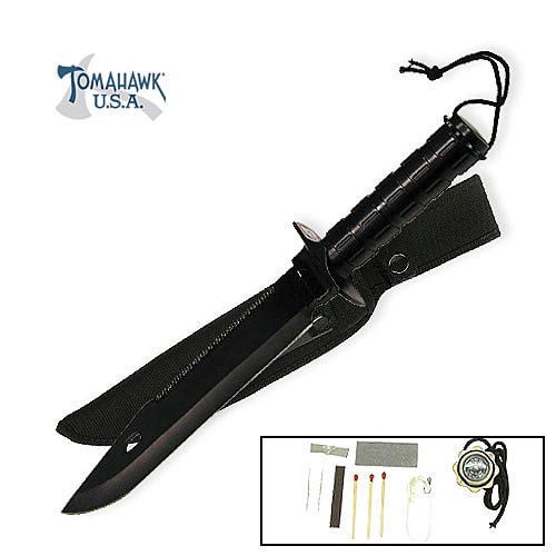 Tomahawk Black Medium Survival Knife