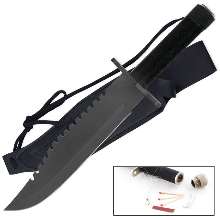 Black Large Razorback Survival Knife