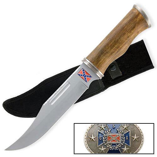 Tomahawk CSA Southern Cross of Honor Wood Bowie Knife