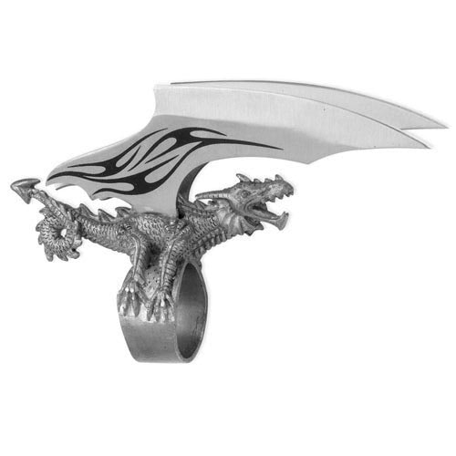 Fantasy Dragon Finger Ring Knife