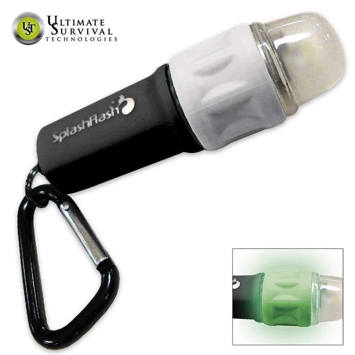 SplashFlash Glo Waterfproof LED Flashlight With Carabiner