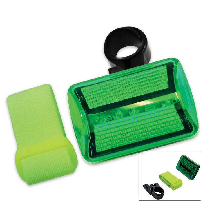 Safety Flashing Strobe Light 5 LED Green (Running, cyclists, hiking)