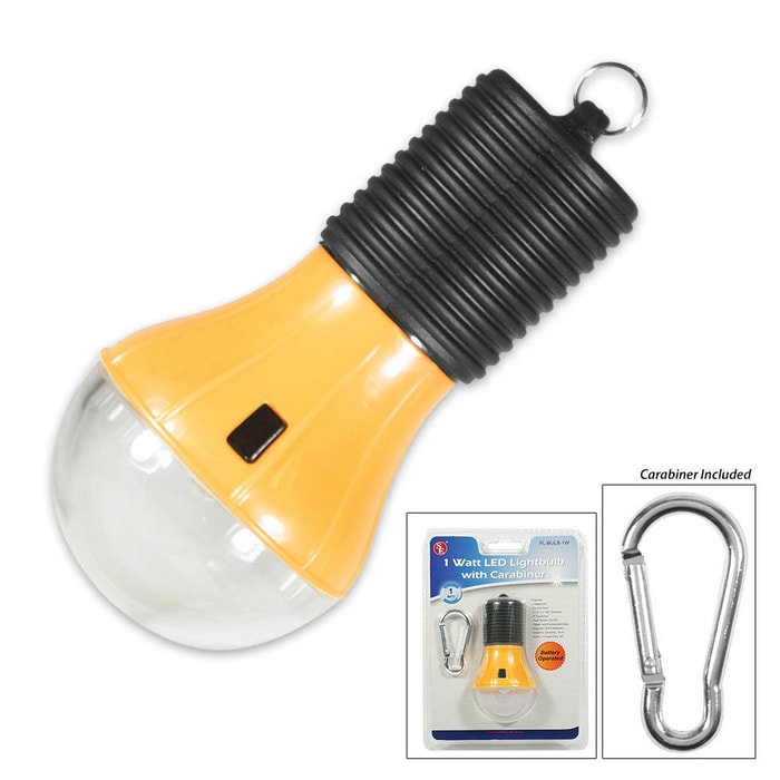 One Watt LED Light Bulb With Carabiner