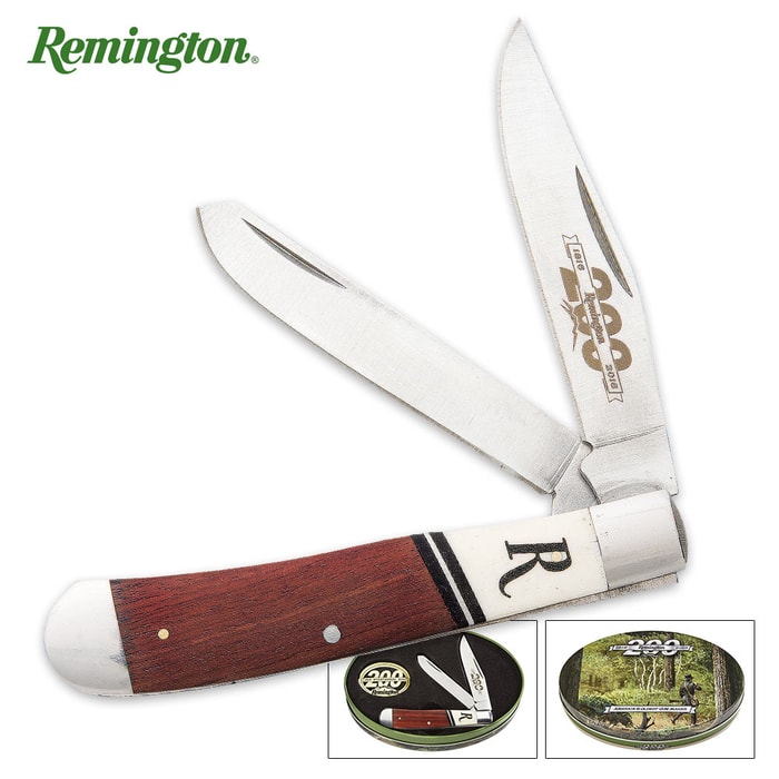 Remington 200TH Anniversary Trapper Pocket Knife Tin Set