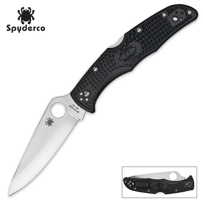 Spyderco Endura4 Lockback Pocket Knife Black FRN
