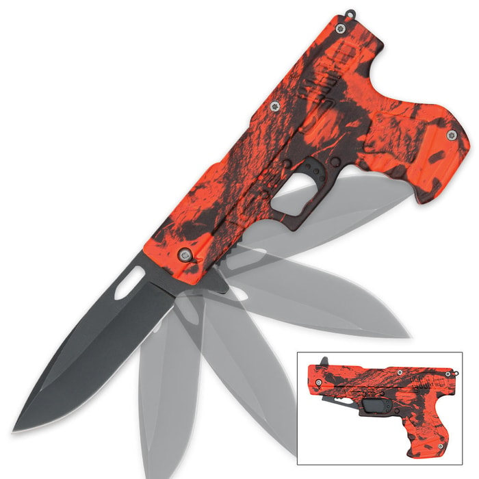 Orange Tactical Pistol Assisted-Open Pocket Knife